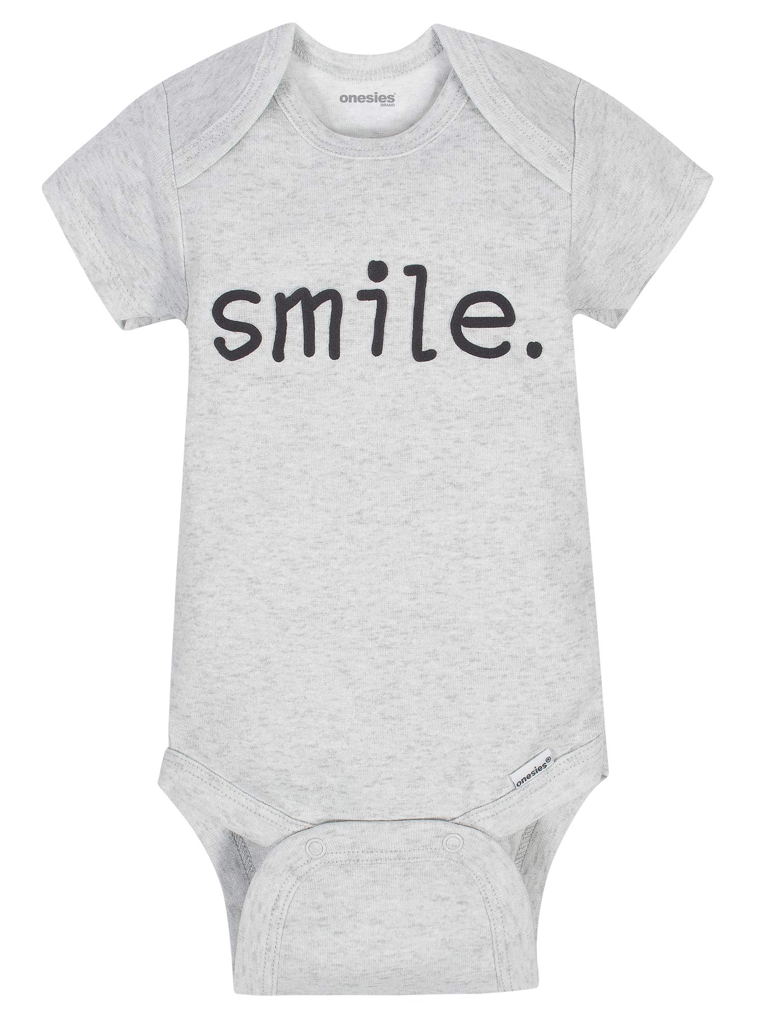 Onesies Brand Unisex Baby 8-Pack Short Sleeve Mix & Match Bodysuits, Play Smile & Hug Neutrals, 3-6 Months