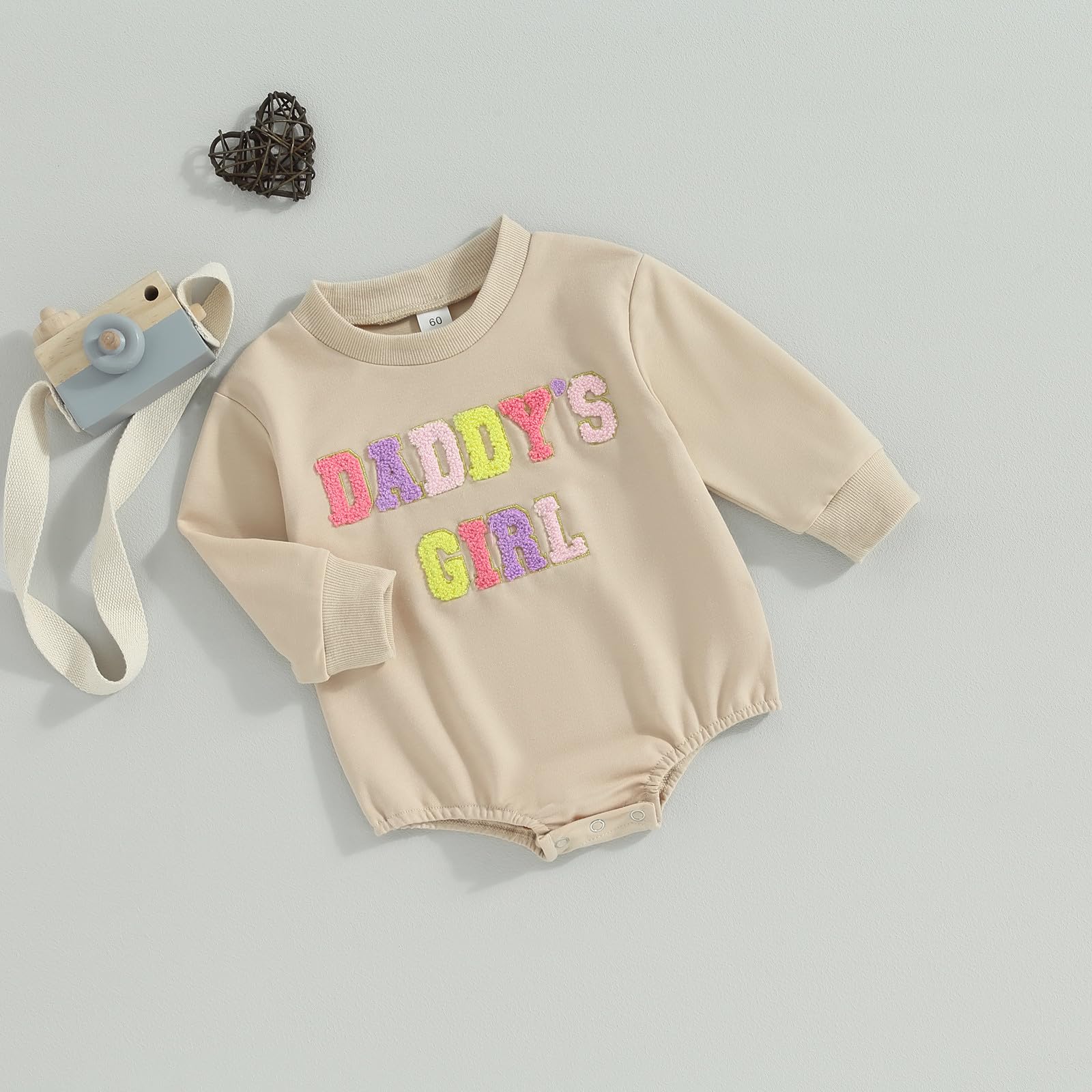 BemeyourBBs Daddys Girls Baby Clothes Crewneck Sweatshirt Romper Sweater Onesie Cute Newborn Baby Girl Fall Outfit (0-3 Months, daddys girl)