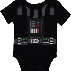 Star Wars Baby Boys' Short Sleeve Bodysuit Five Pack - Star Wars Baby Clothes One Piece Multipack Featuring Baby Yoda, Chewbacca, Boba Fett, R2-D2, and Darth Vader