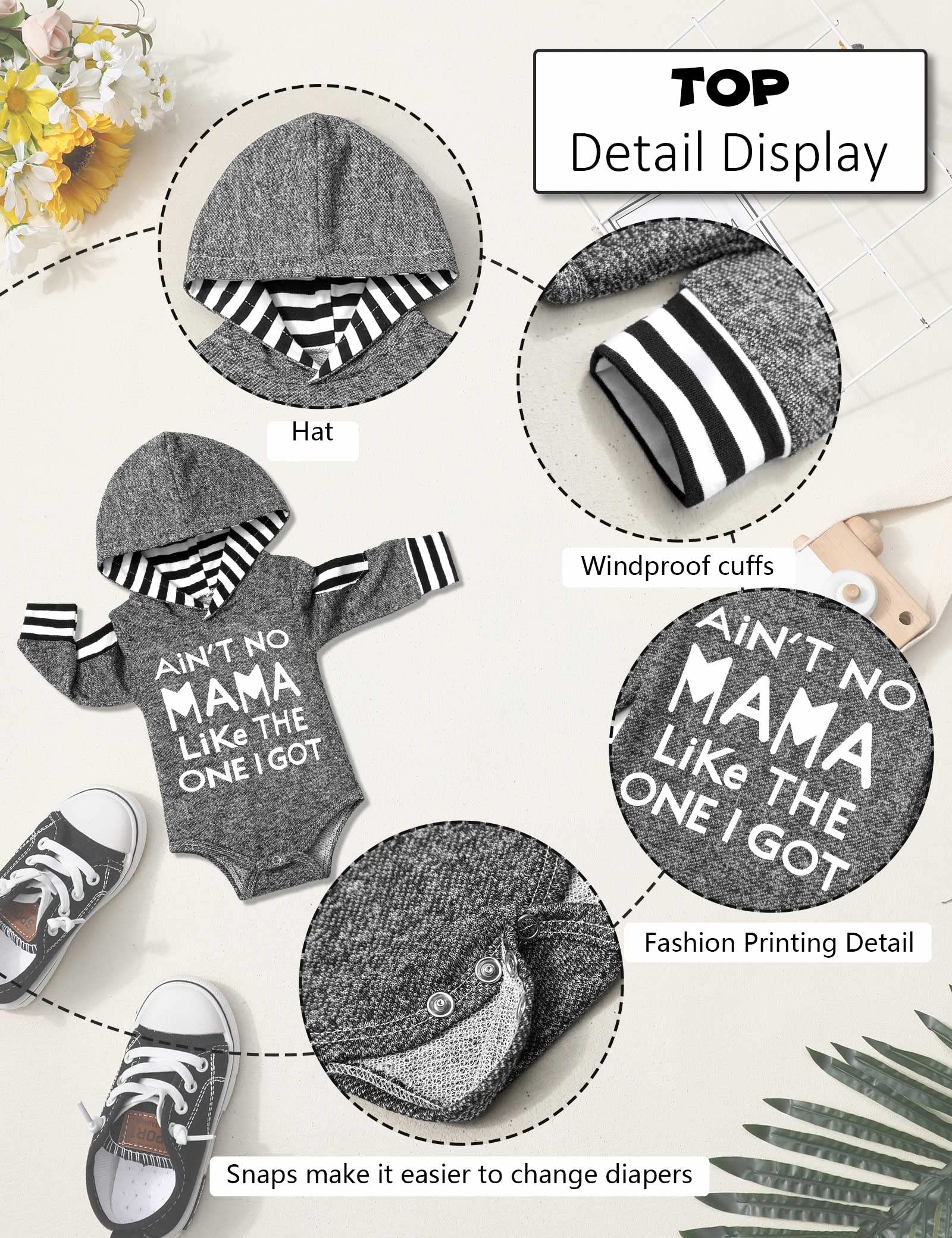 Fommy Baby Boy Clothes 0-3 Months boy clothes Letter Print Hoodies+Little Man Stripe Long Pants 2PCS Infant Boy Outfit Baby Boy Stuff Gifts Clothing Set