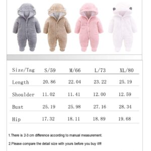 XMWEALTHY Unisex Baby Clothes Winter Coats Cute Newborn Infant Jumpsuit Snowsuit Bodysuits Baby Gifts Girl Boy Khaki M