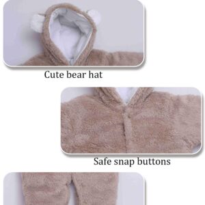 XMWEALTHY Unisex Baby Clothes Winter Coats Cute Newborn Infant Jumpsuit Snowsuit Bodysuits Baby Gifts Girl Boy Khaki M