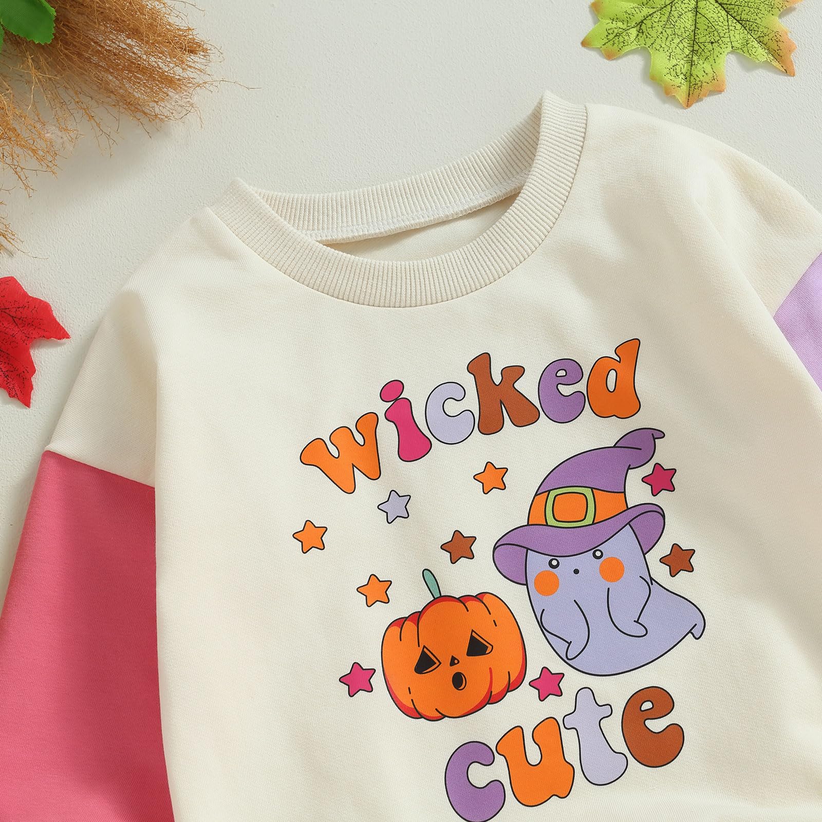 Infant Baby Boy Girl Halloween Outfit Pumpkin Sweatshirt Bubble Romper Oversized Sweater Bodysuit Fall Winter Clothes (Red Purple Beige, 18-24 Months)