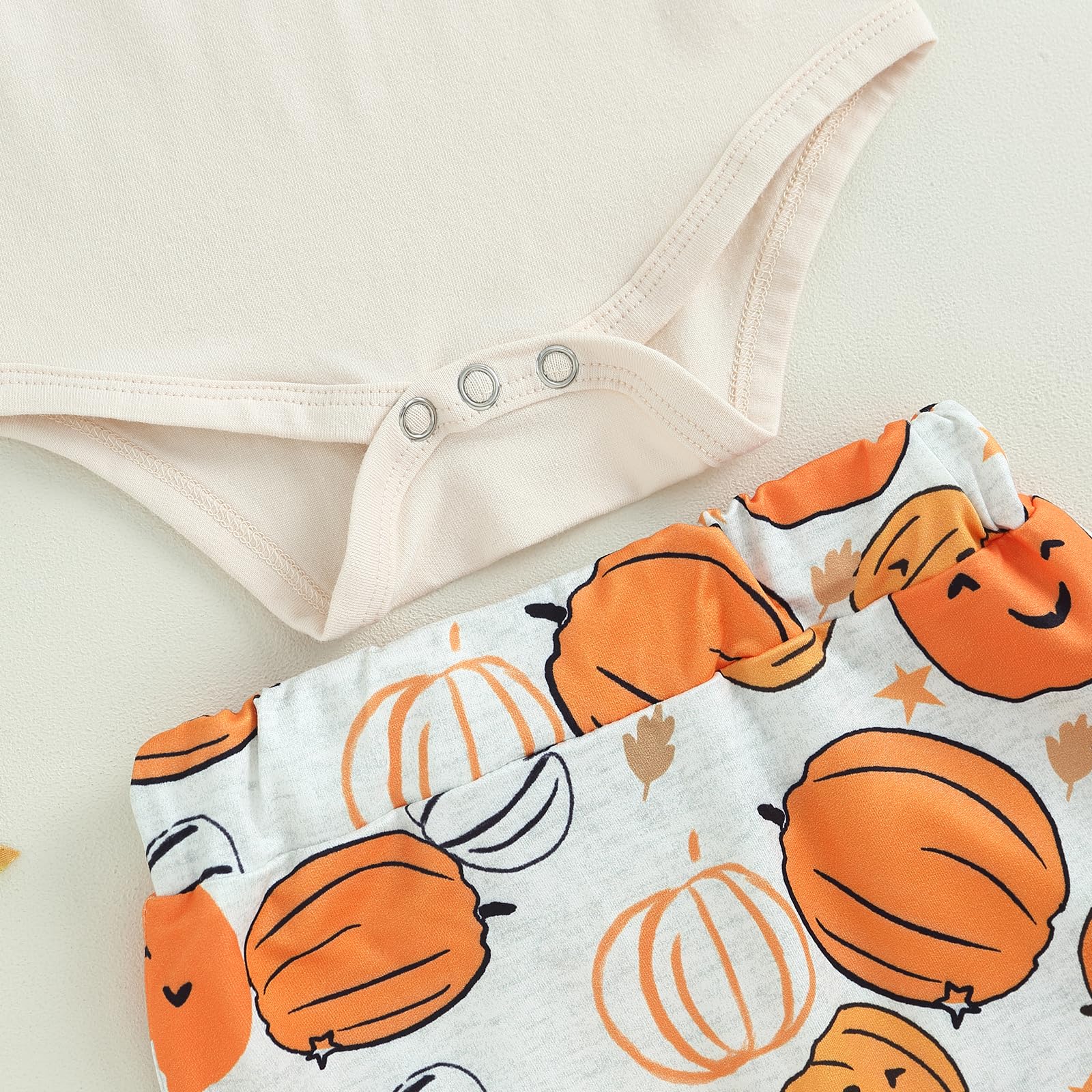 My First Halloween Newborn Infant Baby Boy Clothes Halloween Outfits Pumpkin Romper Bodysuits (Apricot, 0-3 Months)