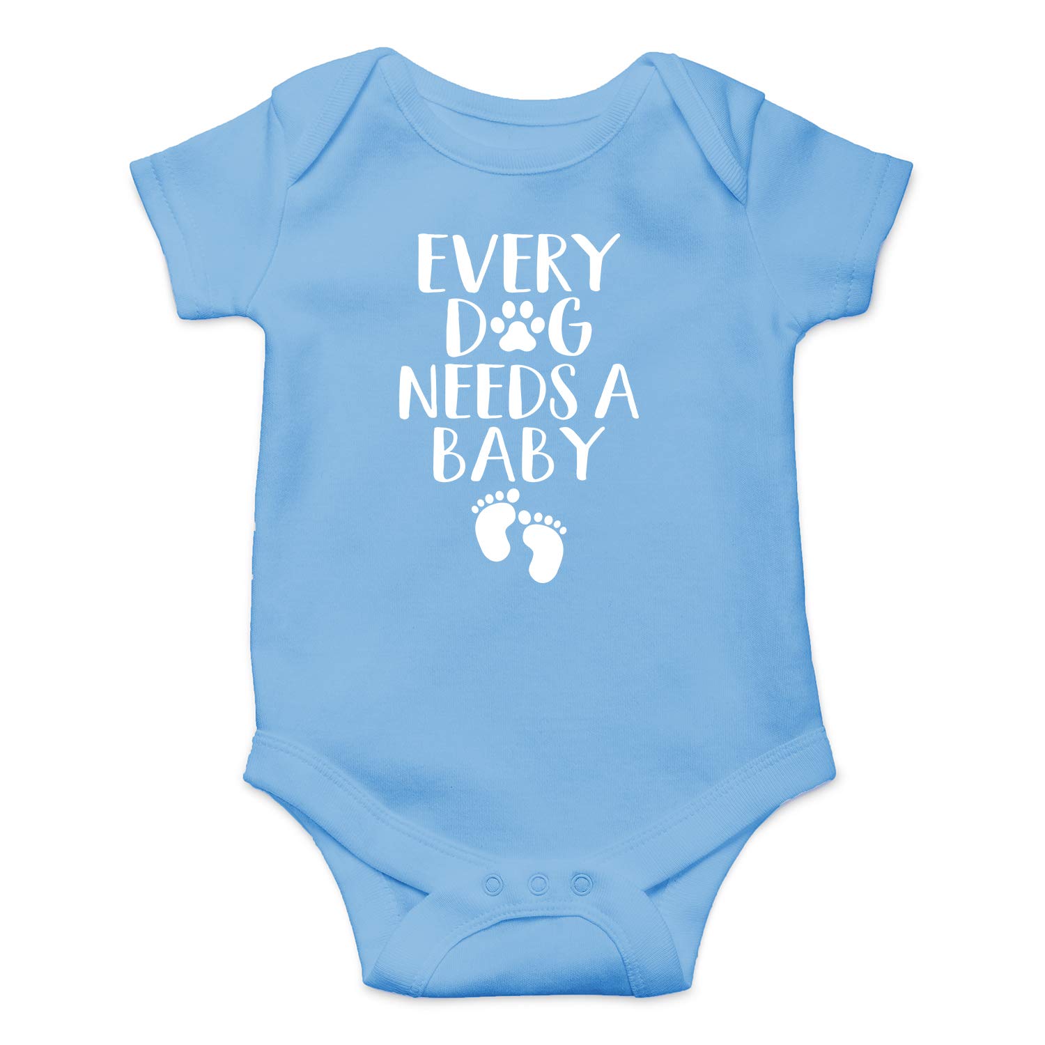 Every Dog Needs a Baby - My Siblings Have Tails - Funny Romper, One-Piece Baby Bodysuit (6 Months, Light Blue)