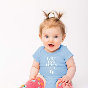 Every Dog Needs a Baby - My Siblings Have Tails - Funny Romper, One-Piece Baby Bodysuit (6 Months, Light Blue)