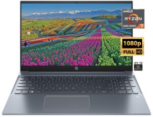 2022 flagship hp pavilion 15.6" fhd 1080p ips laptop, 8-core amd ryzen 7-5700u (upto 4.3ghz, beat i7-1180g7), 16gb ram, 512gb ssd, webcam, wifi 6, long hour battery, audio b&o, win11+accessory