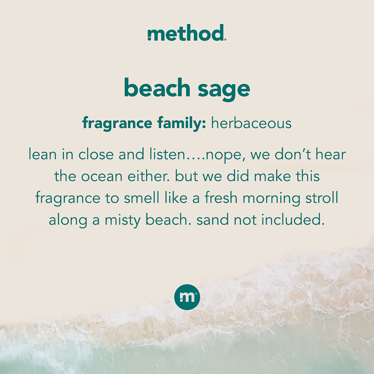 Method Liquid Laundry Detergent; Beach Sage Scent, Plant-Based Stain Remover; ; 66 Loads per 53.5 fl oz bottle; 4 Pack (264 Total Loads); Packaging May Vary