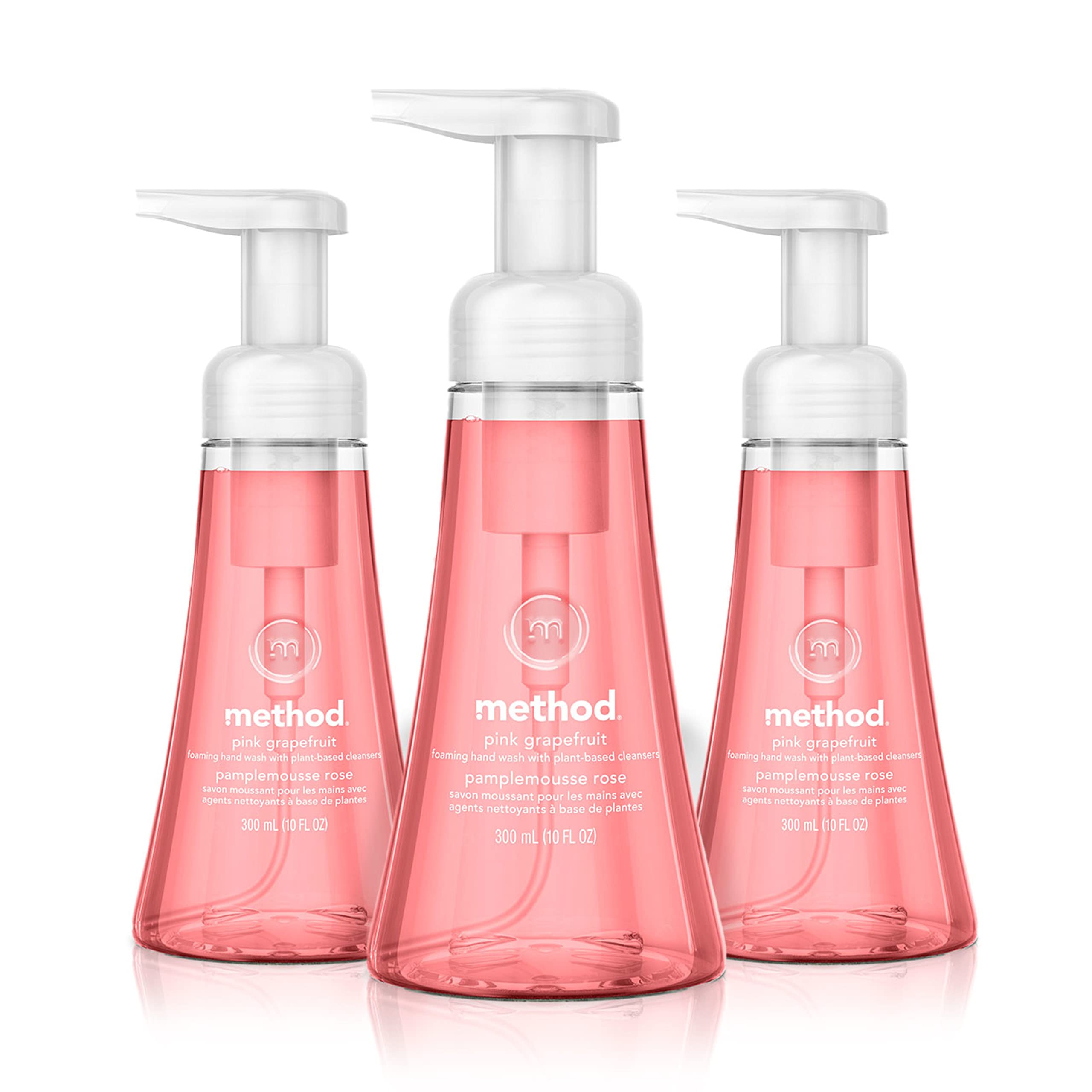 Method Foaming Hand Soap, Pink Grapefruit, 10 fl oz, Biodegradable Formula, (Pack of 3)