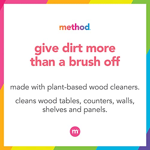 Method Daily Hardwood Cleaner, Almond, Plant-Based Formula That Cleans Shelves, Tables and Other Wooden Surfaces While Removing Dust & Grime, 28 Fl Oz, (Pack of 4)