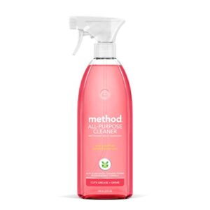 method all-purpose cleaner, pink grapefruit, plant-based and biodegradable formula perfect for most counters, tiles, stone, and more, 28 oz spray bottle