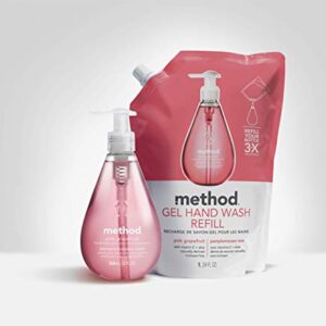 Method Gel Hand Soap Refill, Pink Grapefruit, Biodegradable Formula, 34 fl oz (Pack of 6)