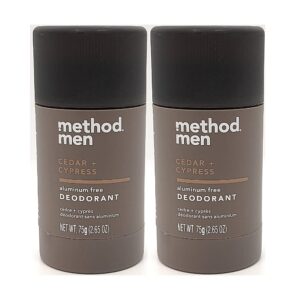 Method Men Aluminum Free Deodorant, Cedar & Cypress, 2.65 OZ. (2 Pack)