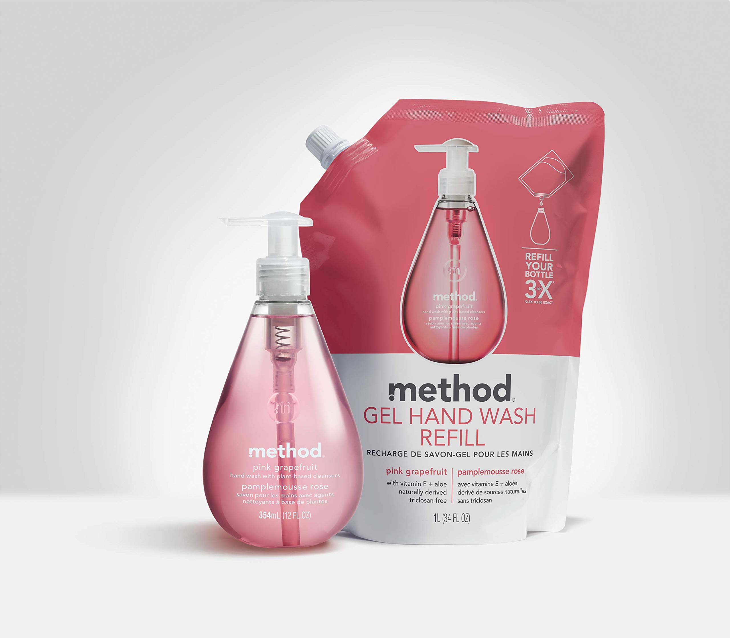 Method Gel Hand Soap Refill, Sea Minerals, Recylable Bottle, Biodegradable Formula, 34 Fl Oz (Pack of 6)