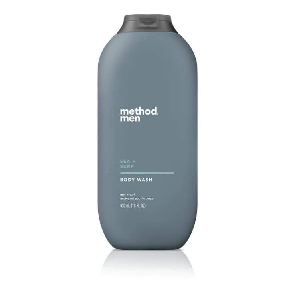 Method Men Body Wash Sea And Surf, 18 Oz. & Mens Shampoo And Conditioner Sea & Surf, 14 Oz. Bundle Pack