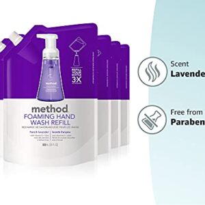 Method Foaming Hand Wash Refill, French Lavender, 28 oz, 6 pack, Packaging May Vary