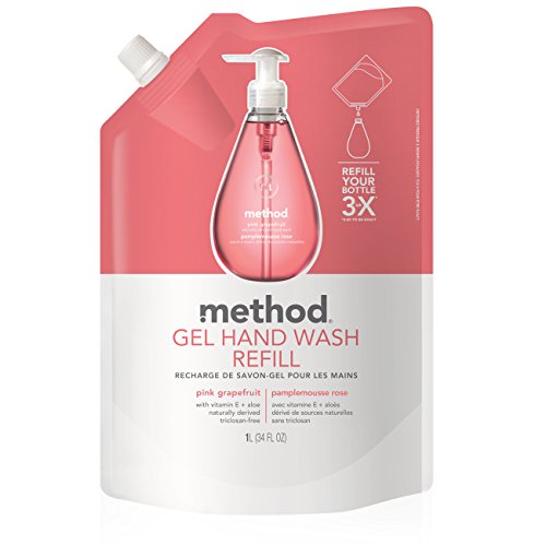 Method Gel Hand Soap Refill, Pink Grapefruit, Biodegradable Formula, 34 Fl Oz (Pack of 1)