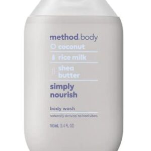 Method Body Wash, Simply Nourish, 3.4 Ounces Travel Size