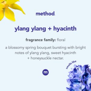 Method Premium Foaming Hand Wash Refill, Ylang Ylang + Hyacinth, Recyclable Bottles, Biodegradable Formula, 28 fl oz (Pack of 4)