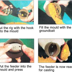 Carp Fishing Method Feeders Set 4 Inline Method Feeders with 1 Quick Release