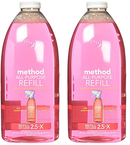 Method All Purpose Cleaning Spray 68 Fl Oz, Pink Grapefruit, Refill Bottle (2-Pack)