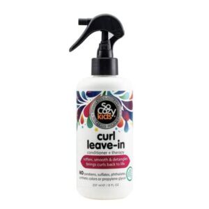 So Cozy Leave In Conditioner Spray (8 Fl Oz) Paraben-Free Detangler for Kids' Curly Hair, Deep Conditioner & Tangle-Free Curls, Gentle & Nourishing with Keratin, Vitamin B5, Olive Oil & Jojoba Oil