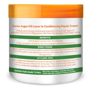 Cantu Leave-In Conditioning Repair Cream with Argan Oil, 16 oz (Packaging May Vary)