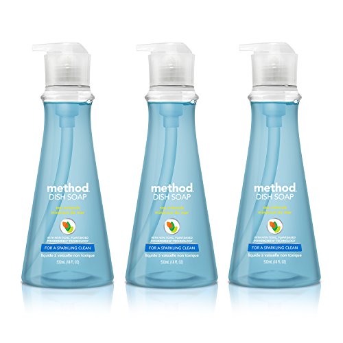 Method® Dish Soap, Sea Minerals, 18 oz Pump Bottle (Pack of 3)