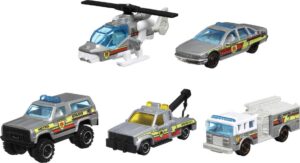 matchbox cars 5-pack toy cars, trucks & aircraft in 1:64 scale, collectable 70th anniversary packaging, set for kids & collectors