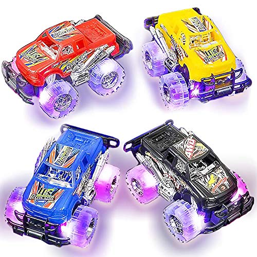 ArtCreativity Light Up Monster Trucks for Boys and Girls, Toy Truck Set of 2, Monster Trucks for Boys 3-6 Years Old, Toddler Monster Truck Toys, Light Up Trucks, Easter Gifts for Kids