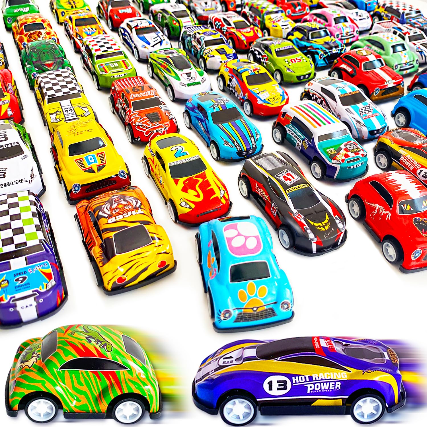 Qiuttnqn 50 PCS Mini Pull Back Cars,Fun Bulk Race Car Set,Mini Die-Cast Race Cars for Kids,Carnival Prizes for Boys and Girls,Christmas,Birthday,Party Gifts,Party Favors