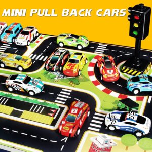 Qiuttnqn 50 PCS Mini Pull Back Cars,Fun Bulk Race Car Set,Mini Die-Cast Race Cars for Kids,Carnival Prizes for Boys and Girls,Christmas,Birthday,Party Gifts,Party Favors