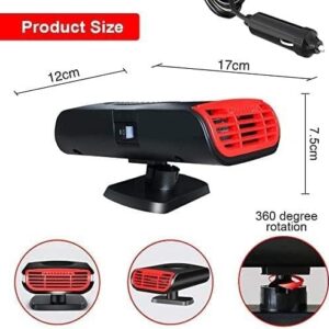 Portable Car Heater 12V Demister Defroster 200W Anti-Fog Automobile Heater Warmer and Defroster 2 in 1 Heating Cooling Function Heaters Winter Kits for Cars SUV