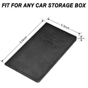 HerriaT Car Registration and Insurance Card Holder - Leather Vehicle Glove Box Automobile Documents Paperwork Wallet Case Organizer for ID, Driver's License, Key Contact Information Cards