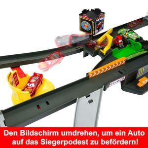 Mattel Disney and Pixar Cars Track Set, Piston Cup Action Speedway Playset with Lightning McQueen Toy Race Car, Wind-Up Booster