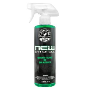 chemical guys air_101_16 new car smell premium air freshener and odor eliminator, long-lasting scent, great for cars, trucks, suvs, rvs & more, 16 fl oz