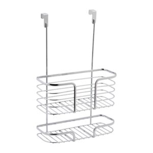 Kitchen Details Chrome 2 Tier Over The Cabinet Organizer | Single Basket | Door Hanging Storage | Bathroom | Kitchen