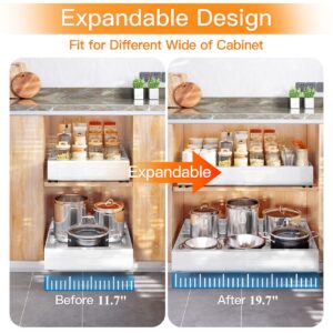 Expandable Pull-Out Cabinet Organizer with Adhesive Nano Film - For Kitchen, Pantry, Bathroom Storage