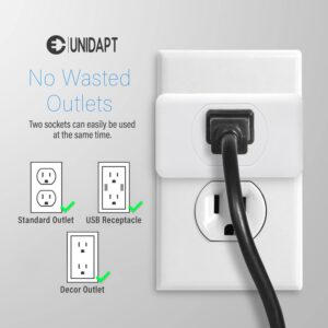 Unidapt Multi Plug Outlet Extender, 3 Outlet Wall Adapter, Multiple Outlet Splitter, Grounded Wall Tap Power Plug Expander for Cruise Ship Home Office Dorm Essentials, 2-Pack