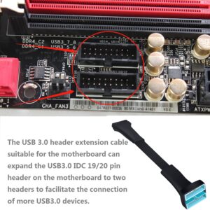 HOXIBSL USB 3.0 Header Splitter Extension Cable,Motherboard USB 3.0 Internal hub Splitter,19/20 Pin 1 to 2 Y Type Cable - DIY Products 5.8 in