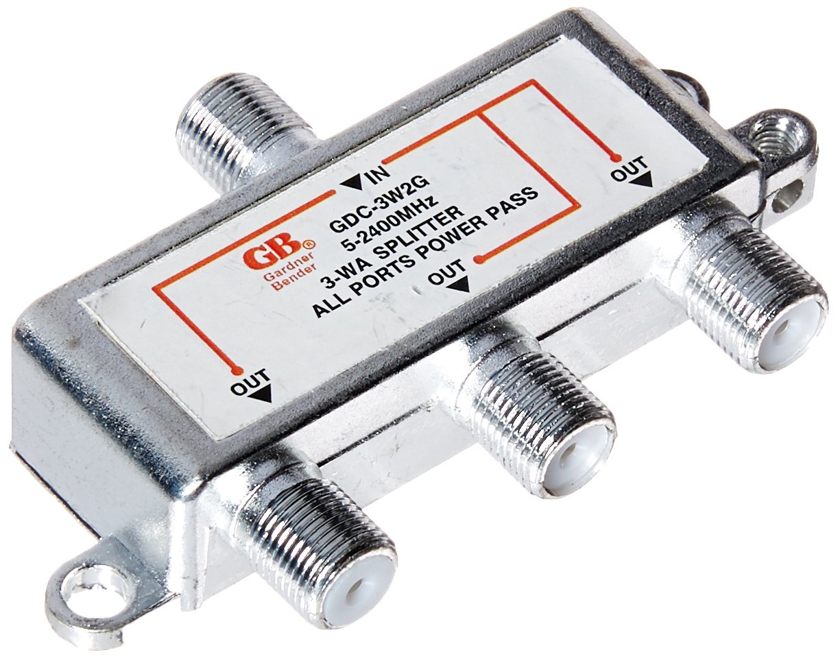 Gardner Bender GDC-3W2G Splitter Satellite & Digital TV 5Mhz-2.3Ghz 3-Way, 5 Piece