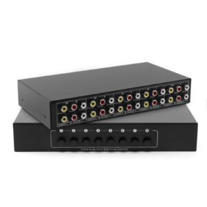 Suckoo 8 Port 3RCA AV Audio Video Switcher Splitter 8 in 2 Out 4 in 2 Out DVD Player Game Console TV Box External 2 Way TV Monitor Projector Composite AV switcher Switch Box