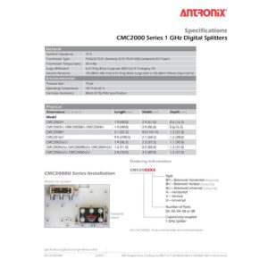 Antronix CMC2002H 2-Way- (5) Pack - Horizontal Splitter (2) -3.5db Ports 5-1002 MHz High Performance Profession Quality for Coax Cable TV & Internet Factory Sealed with Screws