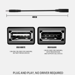 Eanetf USB Cable, 2-Port USB 2.0 Male to Female Splitter, High-Speed Charging & Data Transfer for Laptop, Car, Mac, TV, PC, Xbox, HDD