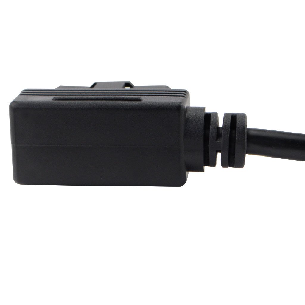 iKKEGOL 30cm/12 Right Angle OBD2 OBD II Y Splitter Cable 1x Male and 2X Female J1962 Port Cord Adapter