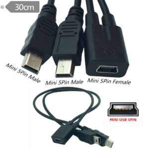 chenyang Mini USB Female 1 to 2 Mini USB Male Splitter Extension Charge Cable