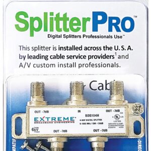 SplitterPRO - Digital Splitters Professionals Install Across The U. S. A. 4-Way Coaxial Cable Splitter, 1 GHz for HDTV and High Speed Internet (Not for Satellite Dish Connections)