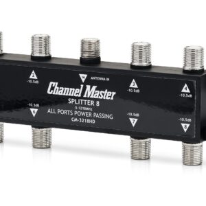 Channel Master Splitter 8, 8-Way Splitter with Power Passing Capability for TV Antenna and Cable Signals