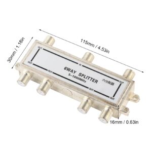 Restokki 6 Way Coaxial Cable Splitter 5-1000MHz, Cable Splitter Work with CATV, Satellite TV,Antenna System and MoCA Configurations