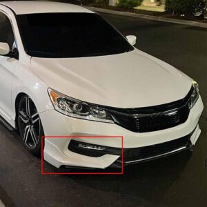 4PCS Front+Rear Bumper Lip Splitter Spoilers Black Compatible with 2016-2017 H0nda Accord 4DR HFP Style Not fit 2DR